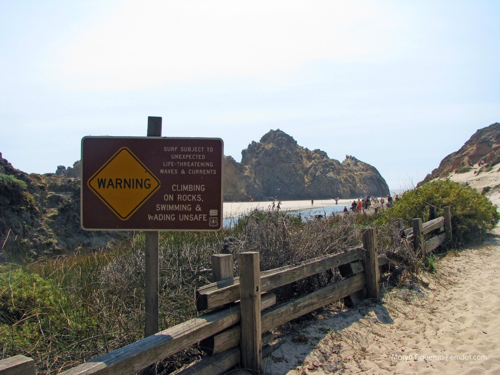 Pfeiffer Beach warning