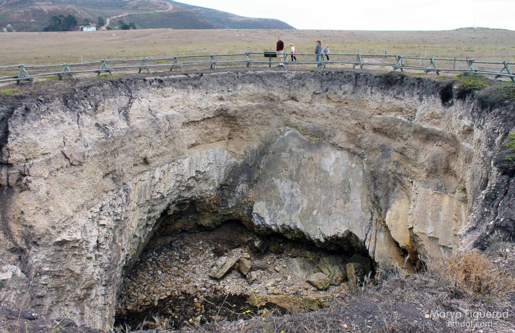 family and sink hole