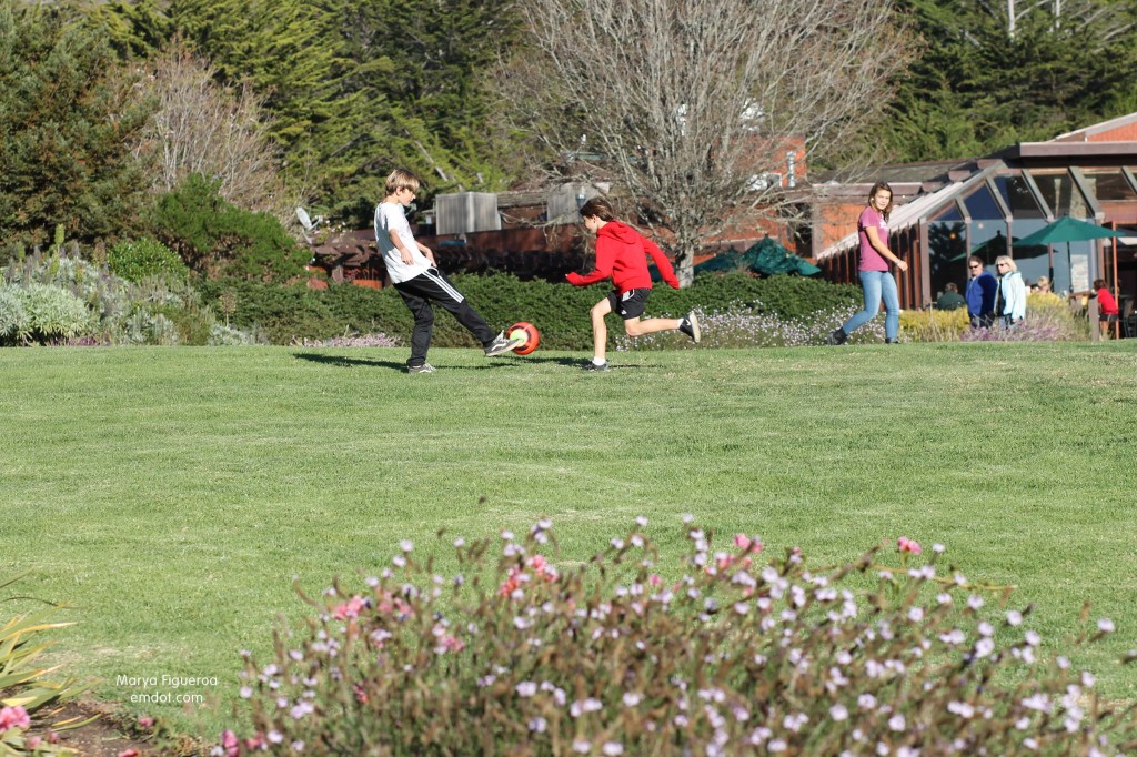 playing soccer at Ragged Point